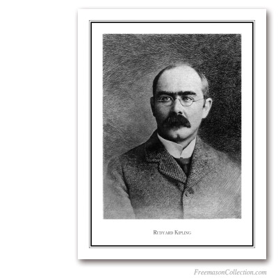 Portrait de R. Kipling (1). Début XXème. Le poète de la Franc-Maçonnerie. Art maçonnique