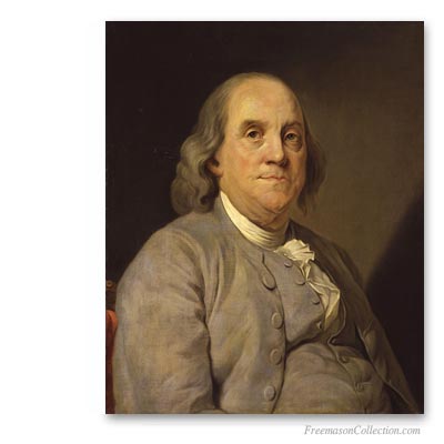 Benjamin Franklin, Un des Premiers Pères Fondateurs des Etats-Unis d'Amérique. Art maçonnique