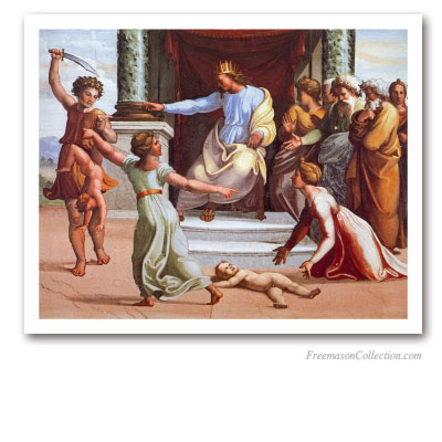 Le Jugement de Salomon. Raphaël. Loggia de Raffaello au Vatican. Art maçonnique